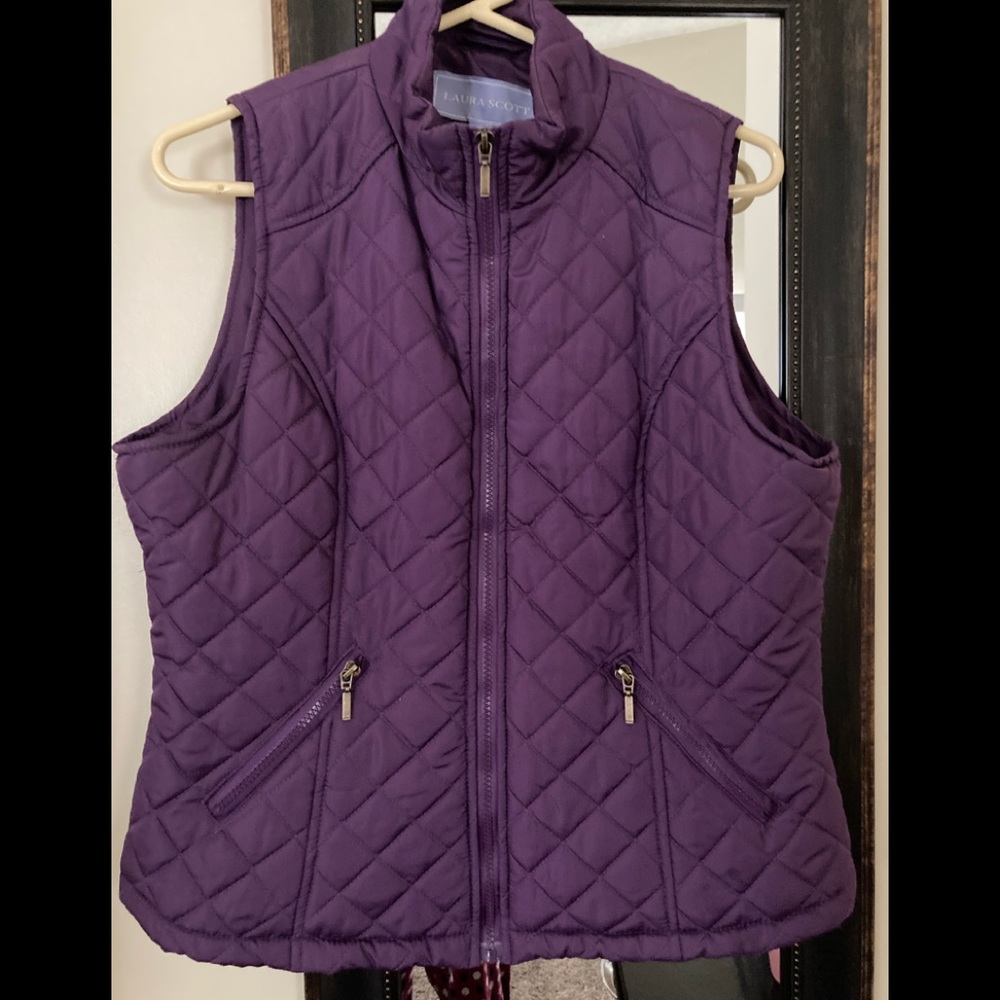 Laura Scott purple zip up vest